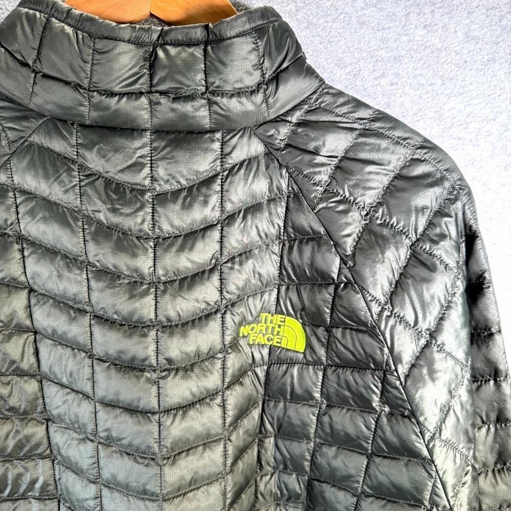 The North Face ThermoBall Jacket Mens XL Olive Gray Half Zip Mock Neck Pullover - Picture 8 of 11
